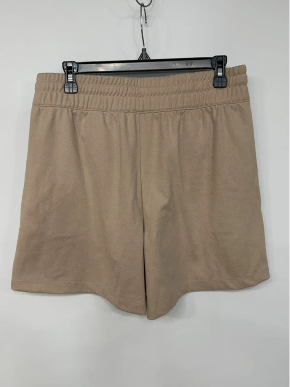 Medium BCBG Tan Ribbed Knit Pull-On Shorts Drawstring Casual Lounge